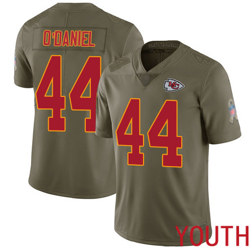 Youth Kansas City Chiefs #44 ODaniel Dorian Limited Olive 2017 Salute to Service Nike NFL Jersey